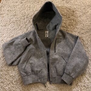 Nike Women’s Charcoal Gray Hooded Crop Jacket